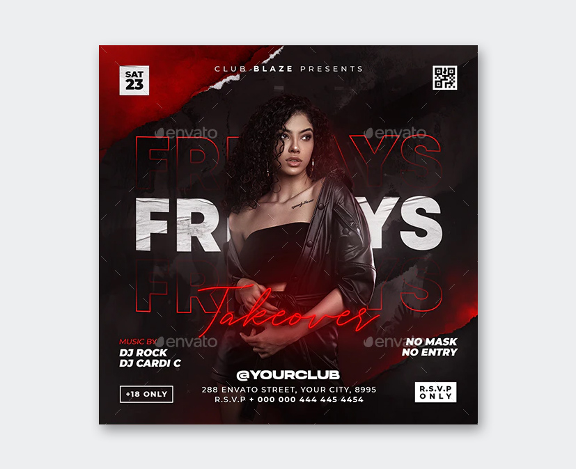 Friday Night Party Flyer Design
