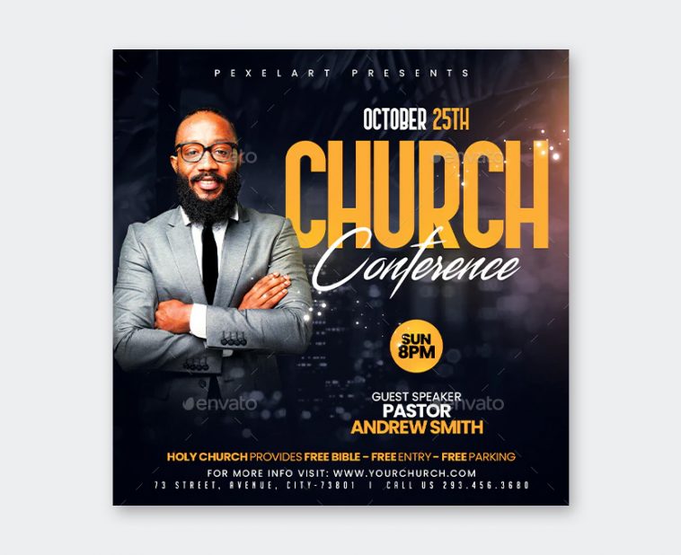 10 New Church Conference Flyer Templates PSD • PSD design