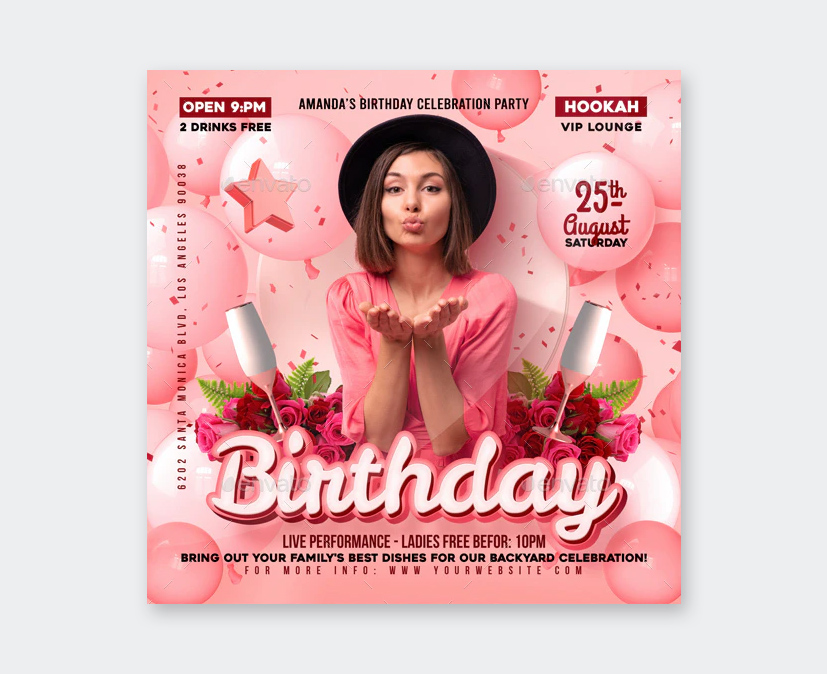 Happy Birthday Flyer Design