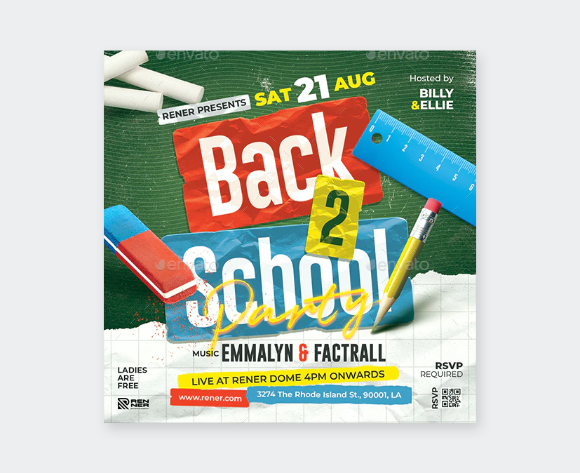 Party Back To School Flyer Design