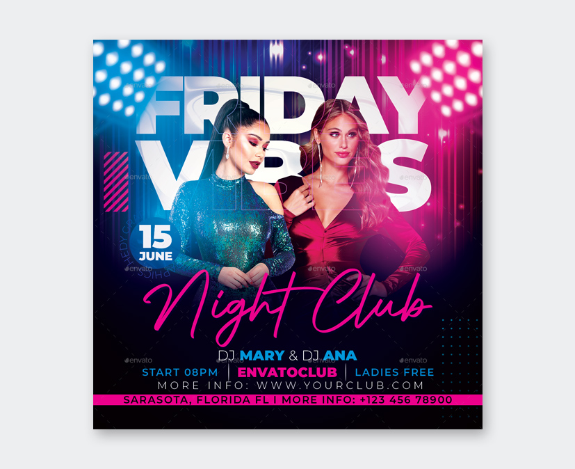Template Friday Night Party Flyer