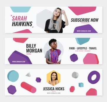 14 Youtube Channel Art Templates PSD • PSD design