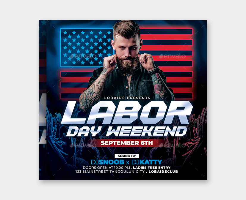 Template Labor Day Weekend Flyer PSD