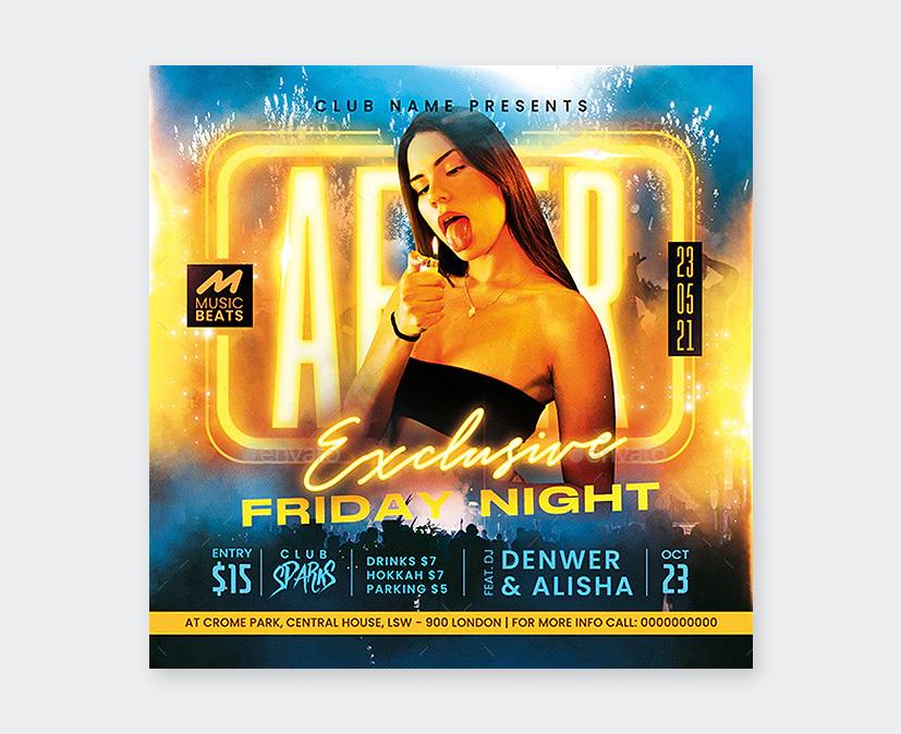 Club Night Flyer PSD Design