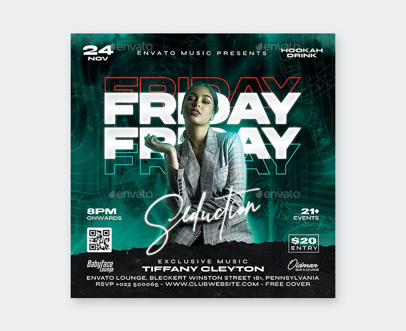 Friday Party Flyer PSD