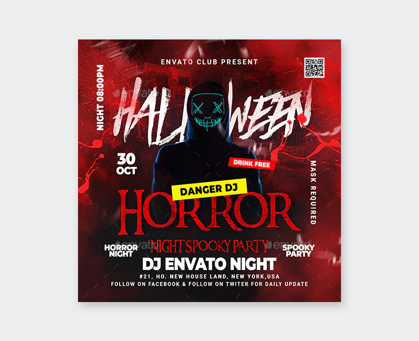 Night Spooky Party Flyer Design