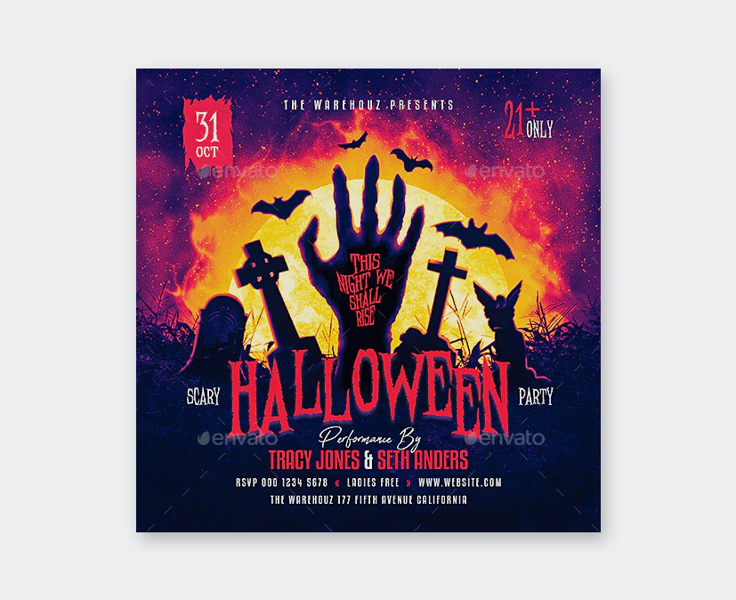 PSD Halloween Party Flyer Design