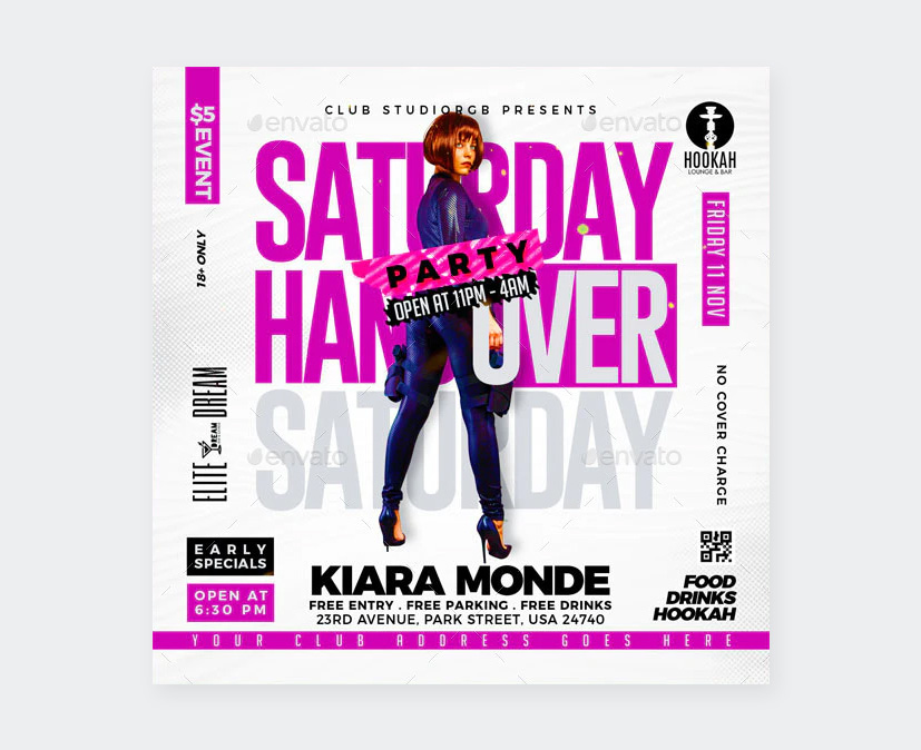 Saturday Party Flyer PSD
