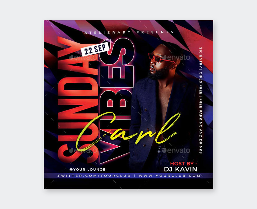 Sunday Vibes Party Flyer Design