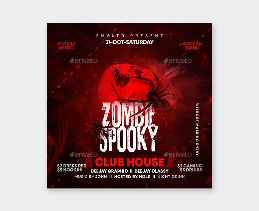 Zombie Party Flyer Design