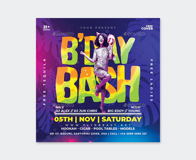 Birthday Party Flyer PSD Template