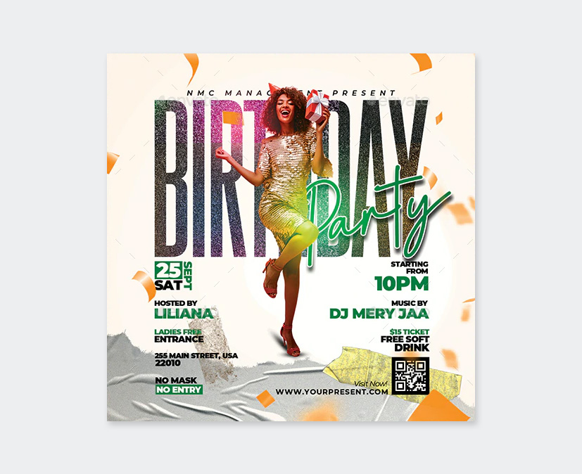 Birthday Party Flyer Template PSD