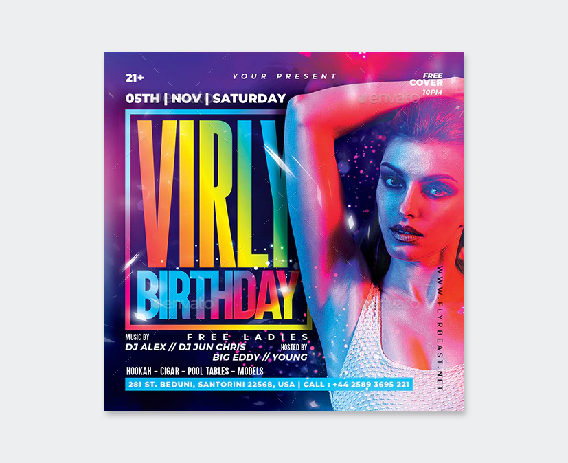 Colorful Birthday Party Flyer Template