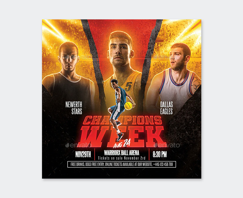 Creative Basketball Match Flyer Design