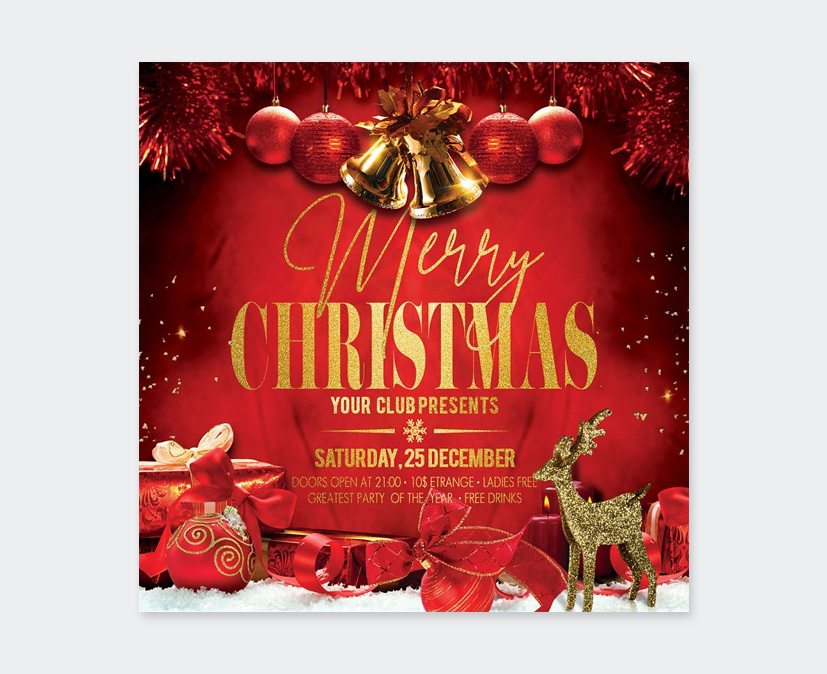 Merry Christmas Flyer PSD Design