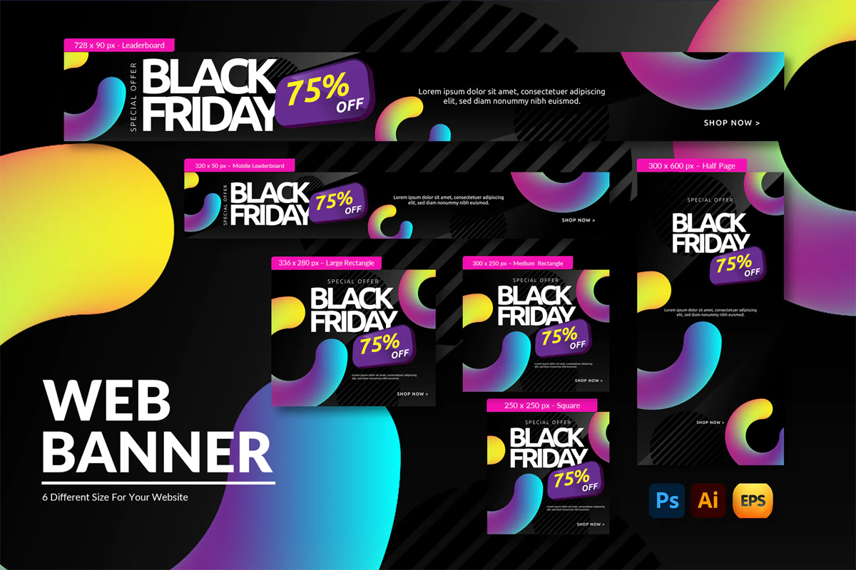 PSD Black Friday Web Banners Template
