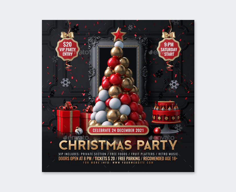 PSD Christmas Party Flyer Template