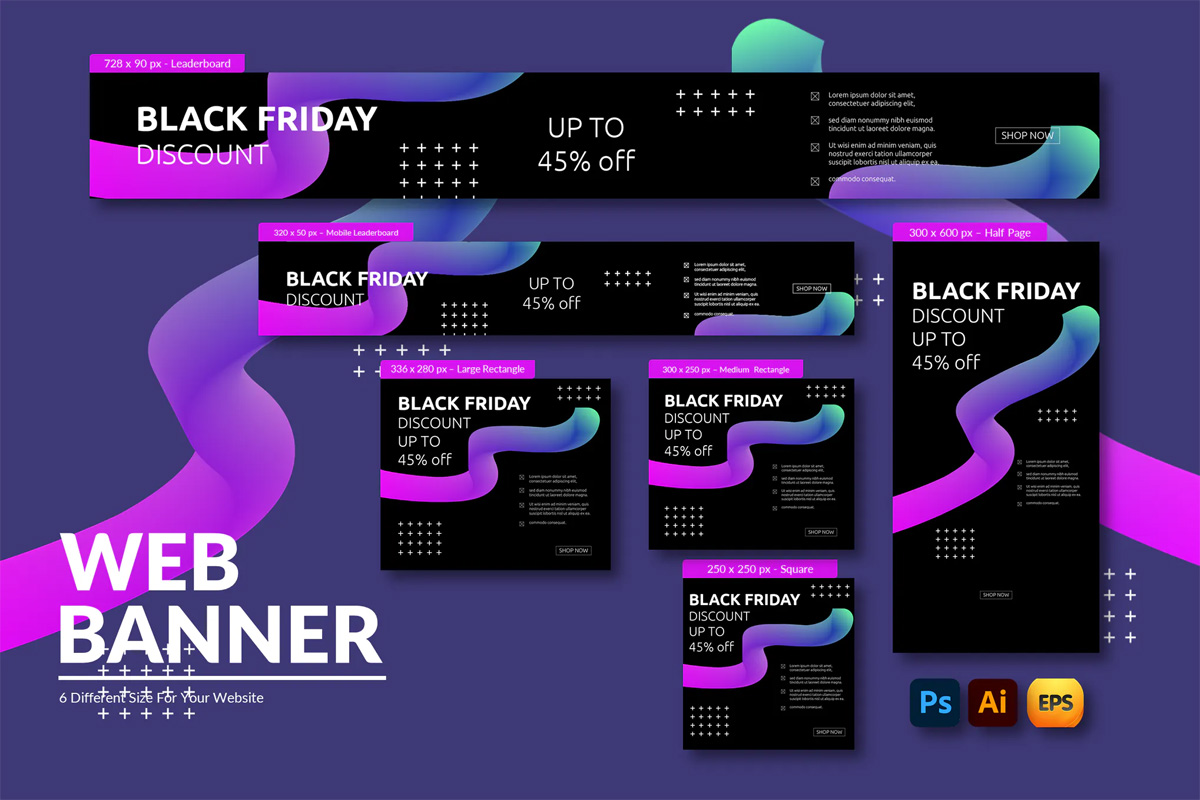 Super Black Friday Web Banners Design