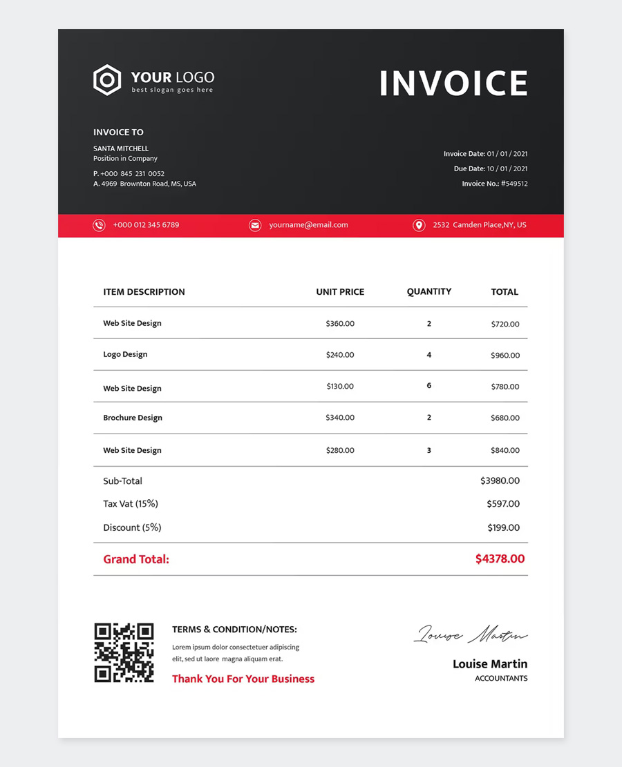 A4 Invoice Template Excel