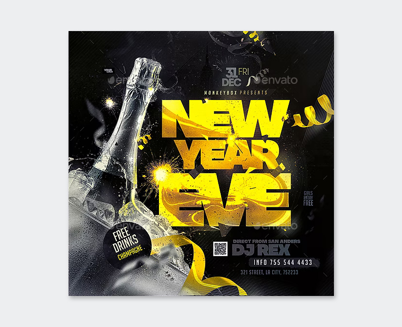 New Year Eve Flyer Template PSD