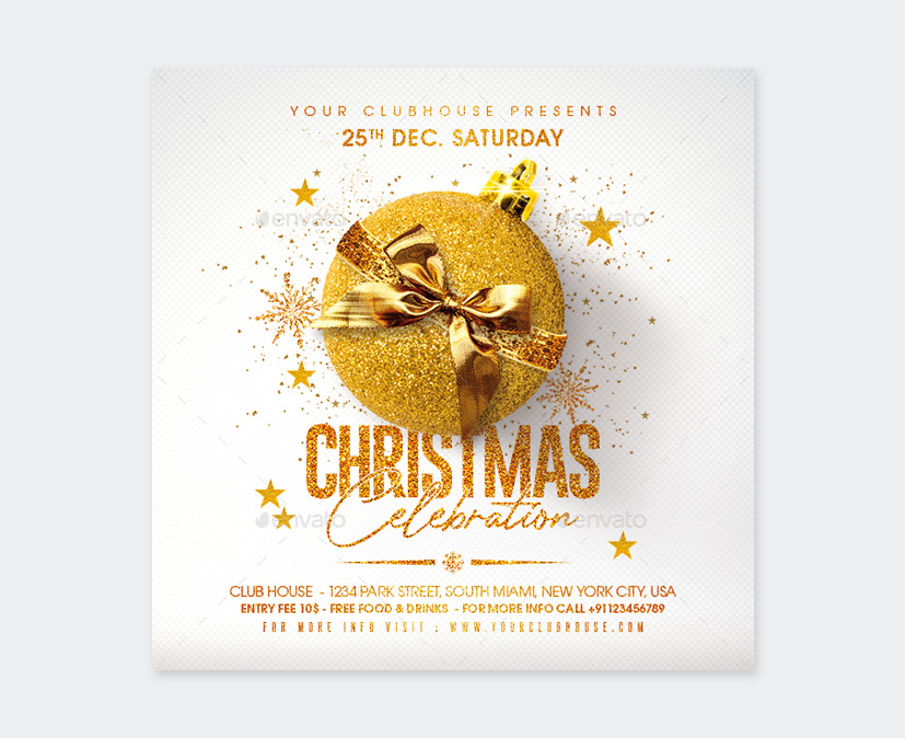 Golden Christmas Flyer Template