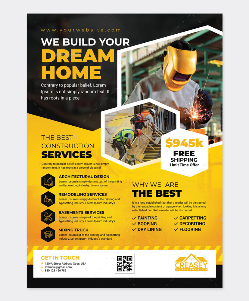 Home Construction Flyer Template