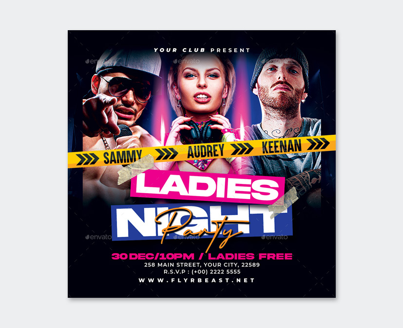 Ladies Night Party Flyer PSD