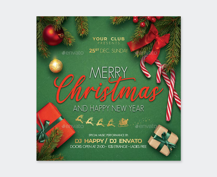 Merry Christmas Flyer Template PSD