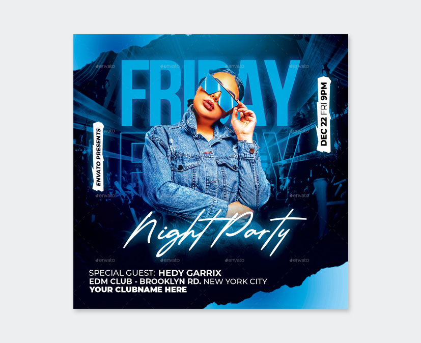 Night Party Flyer PSD