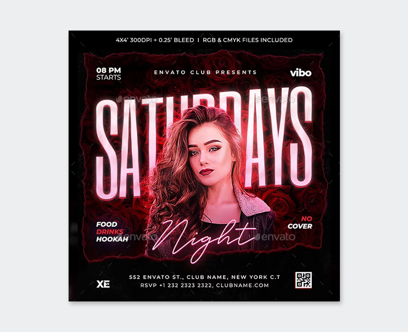Saturday Night Party Flyer Template
