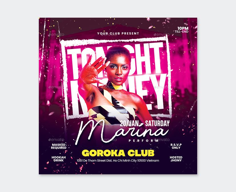 Night Party Flyer Template PSD