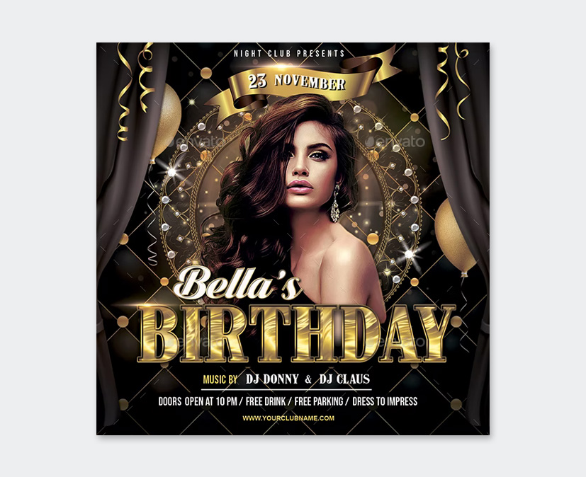 Luxury Birthday Party Flyer Template