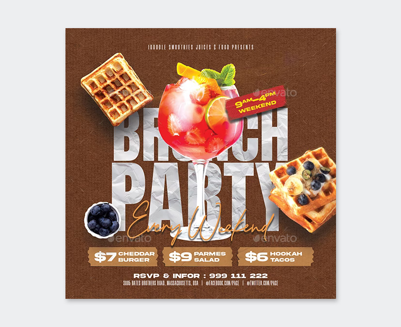 Brunch Party Flyer Template PSD