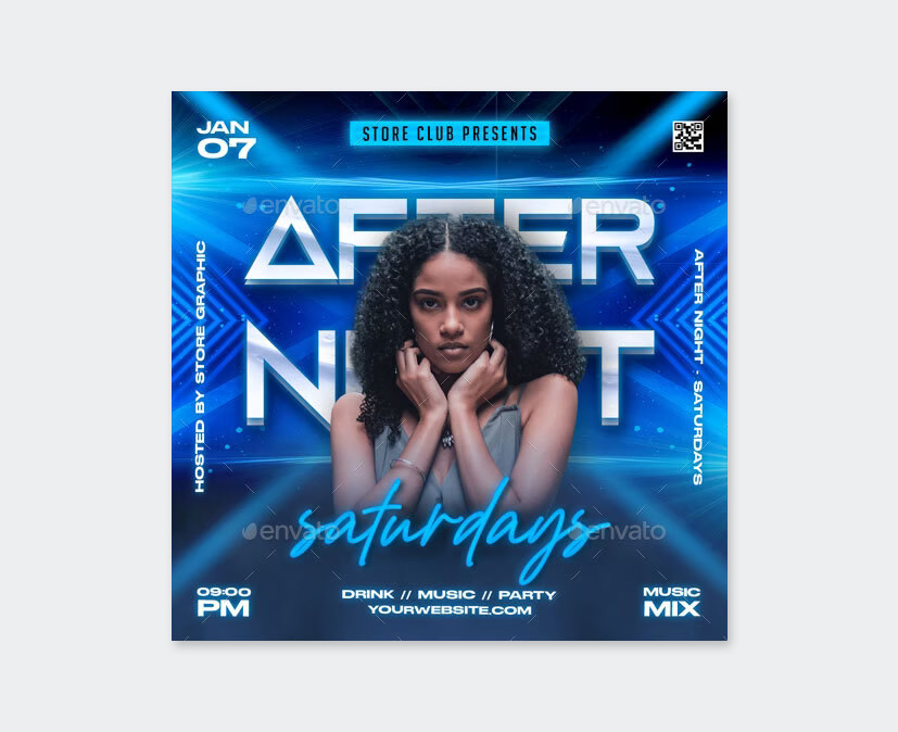 Saturdays Night Party Flyer Template