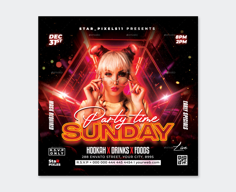 Sunday Party Flyer Design