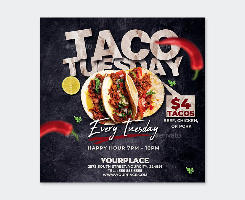 Taco Tuesday Flyer Template PSD