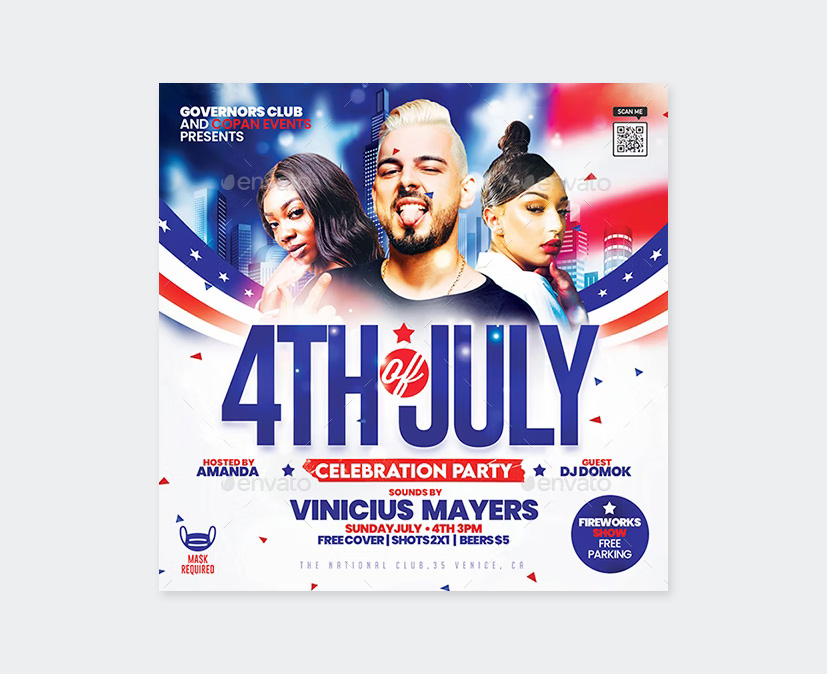 4th of July Flyer PSD