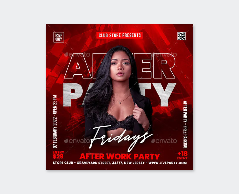 After Work Party Flyer PSD
