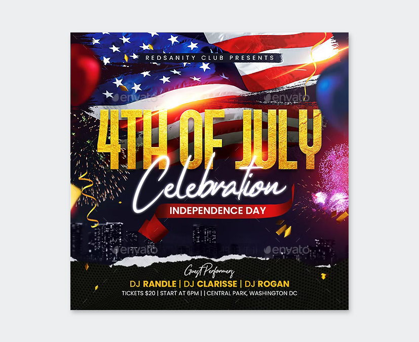 Editable 4th of July Flyer Template