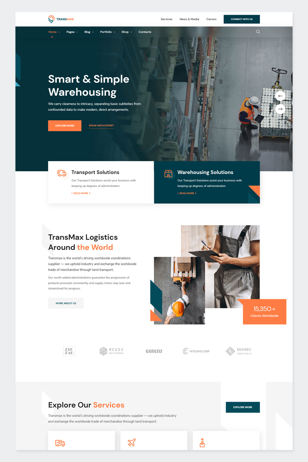 Clean Logistics & Delivery Company WordPress Theme