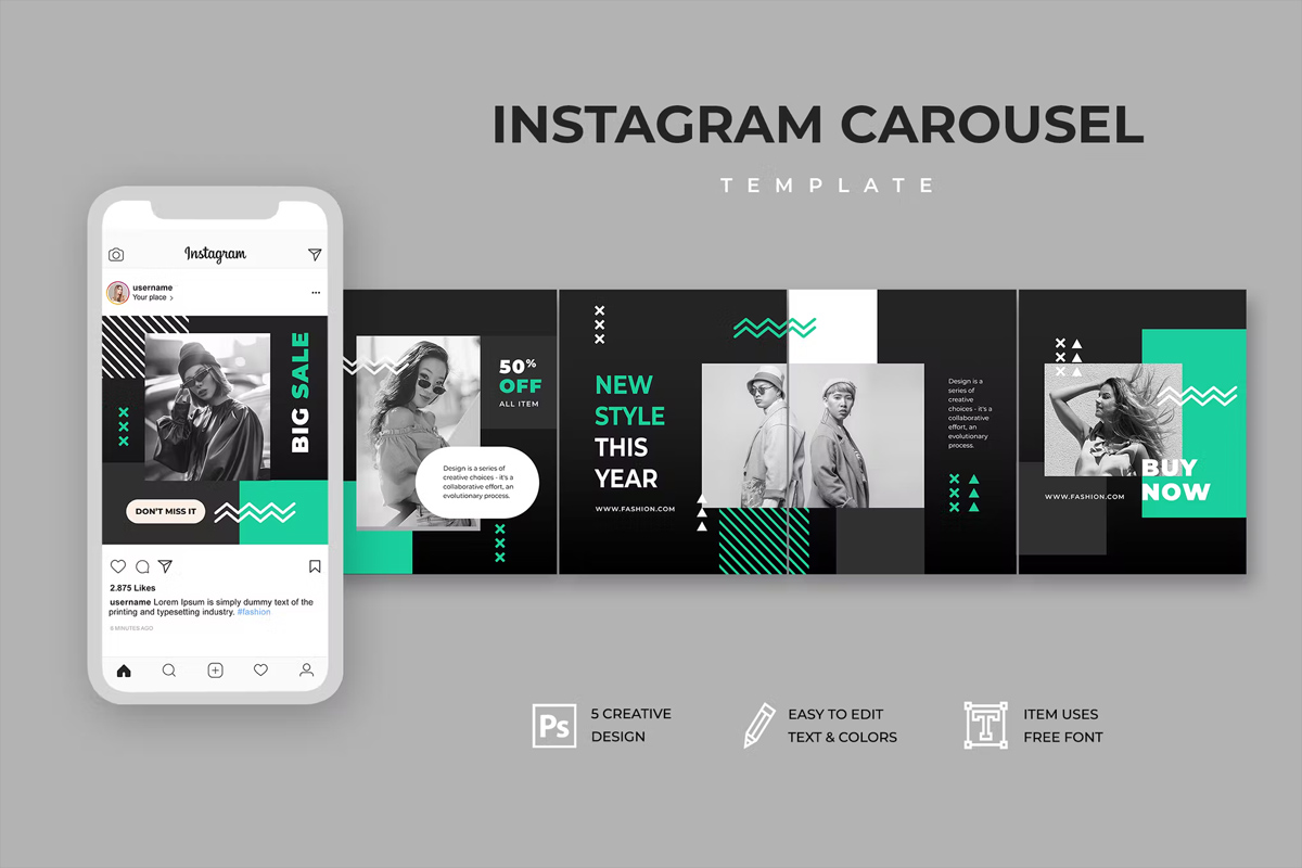 Modern Instagram Carousel PSD