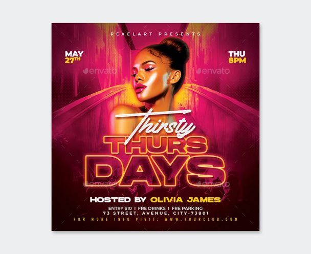 10 Best Thursday Party Flyer Templates PSD • PSD design