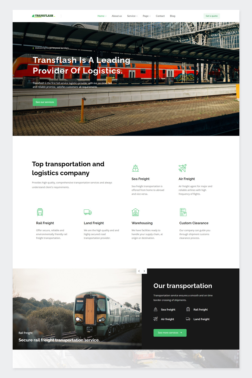 Transportation and Logistics WordPress Theme