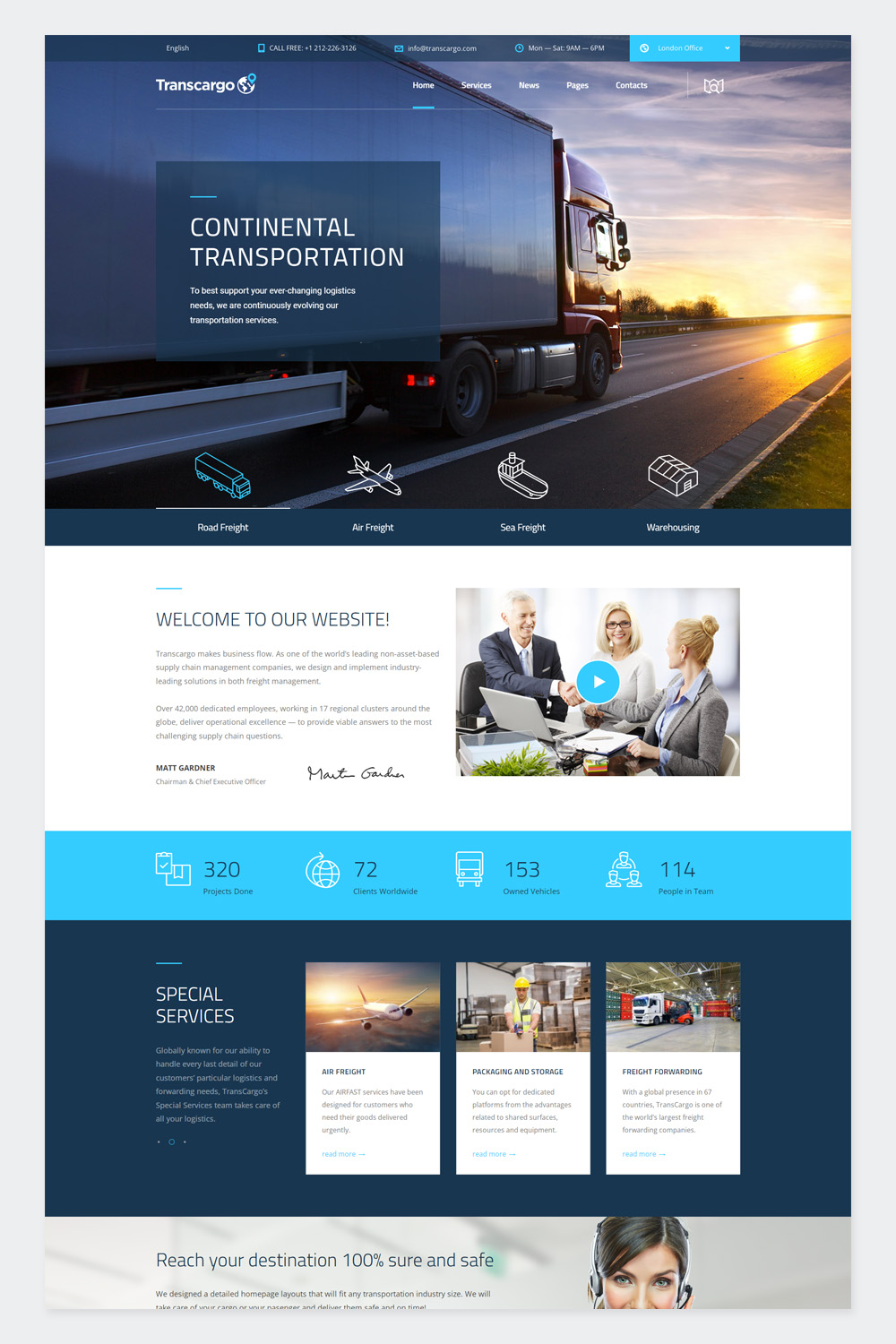 Modern Logistics & Transportation WordPress Themes