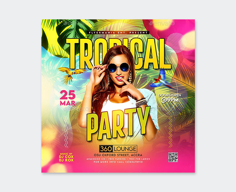 Tropical Party Flyer Design