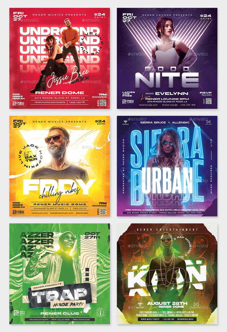 10 DJ Party Instagram Posts Design