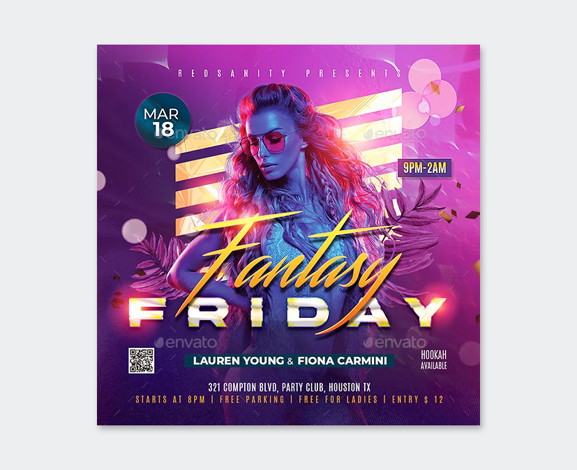 Friday Night Party Flyer Template