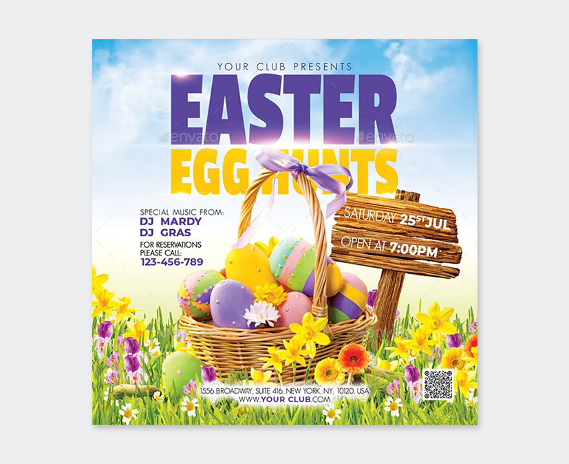 Happy Easter Party Flyer Design