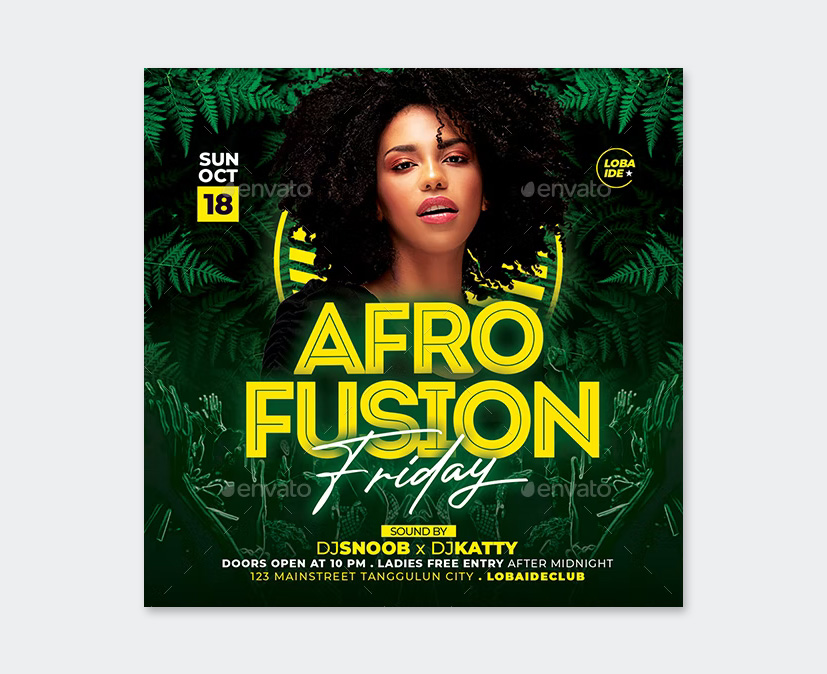 PSD Afro Fusion Flyer Template