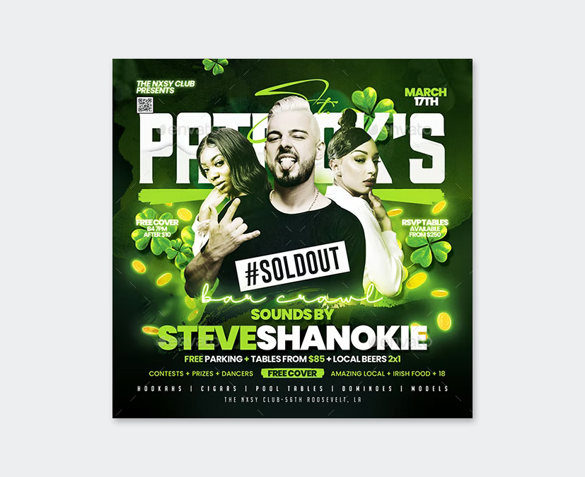 Saint Patrick's Day Party Flyer Template PSD